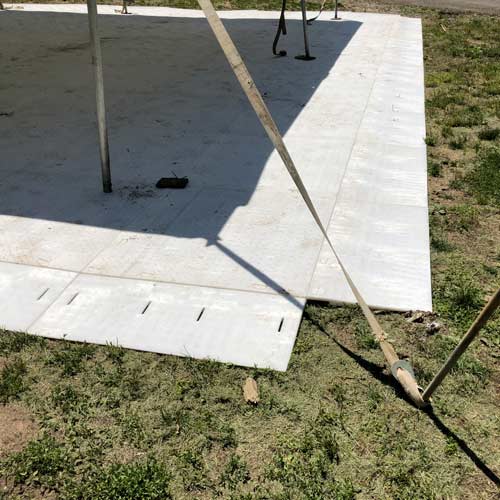 Matrax Female Ramp Locking tent-flooring with ramp.