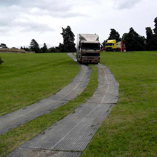 TrakMat Ground Cover Mat 3 ft x 8 ft Green Temp Roadway