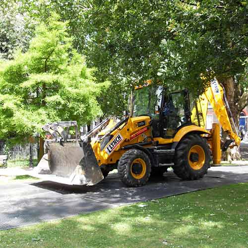 TrakMat Ground Cover Mat 44 in x 8 ft Black Tractor on Mat