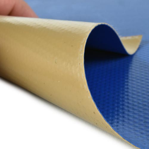 Gym Floor Cover 27 oz Vinyl per SF tan blue