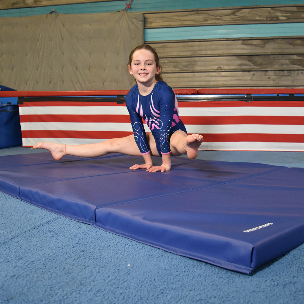 Greatmats Folding Vinyl and Foam Gymnastics Mat 4 ft. x 8 ft. x 2 in.