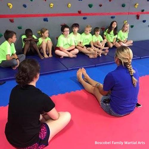 fold out gym mats used in classes with kids