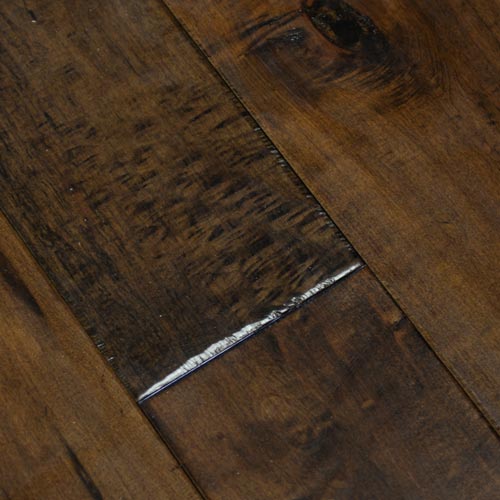 Beveled edges and hand scraped hardwood flooring