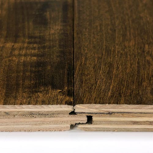 Layered engineered wood flooring planks