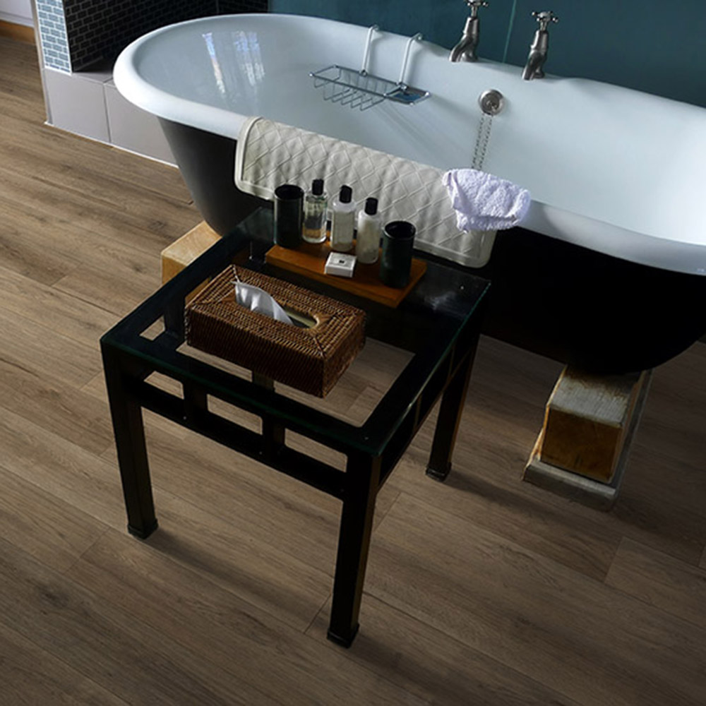 Brew House Laminate SPC Flooring Plank 28.68 Sq Ft per Carton La Caffee Bathroon