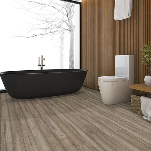 Stock House Laminate SPC Flooring Stucco Bathroom