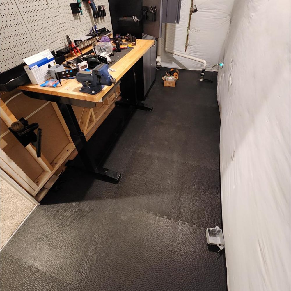 Foam gym mats for home workshop