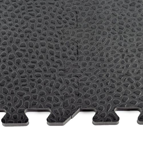 Greatmats Home Gym Floor Tile | 2x2 ft x 10 mm | Interlocking | High Density Foam | Foam Gym Flooring | Texture: Pebble | Color: Black or Gray