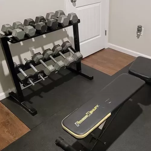 Home Gym Flooring for Free Weights over Wood Floor
