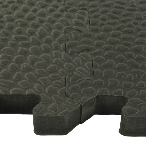 Pebble Top Foam Home Gym Flooring 2 tiles connected.