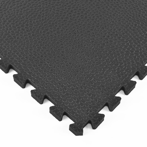 Pebble Top Foam Gym Floor Workout Room Tile corner close up