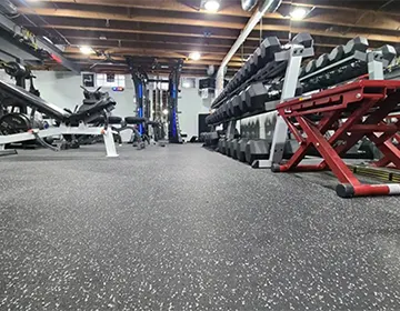 Gym with rubber flooring