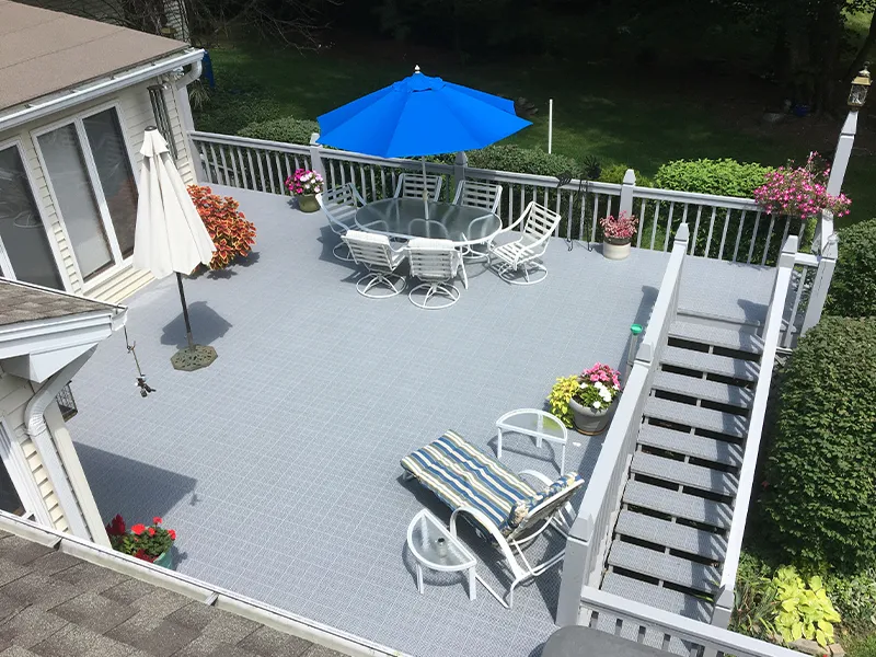 Patio Outdoor Tile Deck Install Gray
