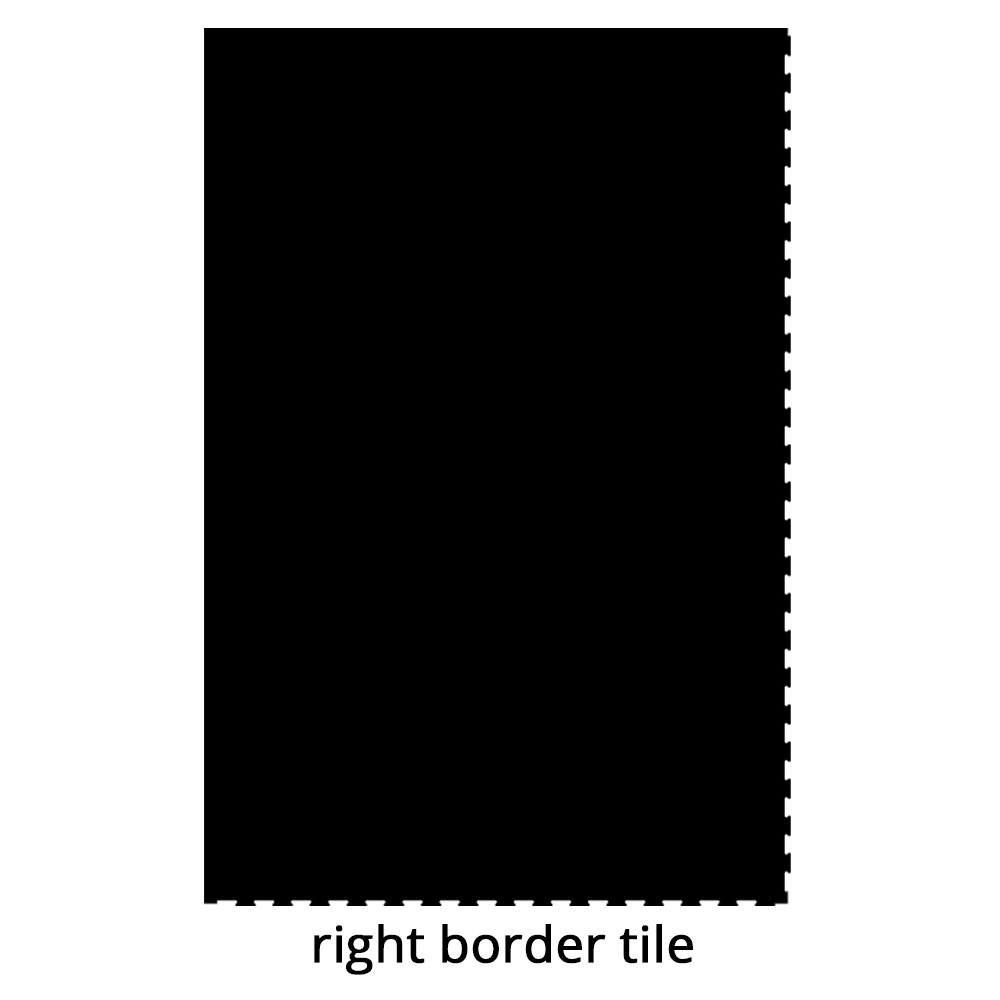 Horse Stall Interlocking Right Corner Border Mat Cobblestone 3/4 Inch x 4x6 Ft. diagram