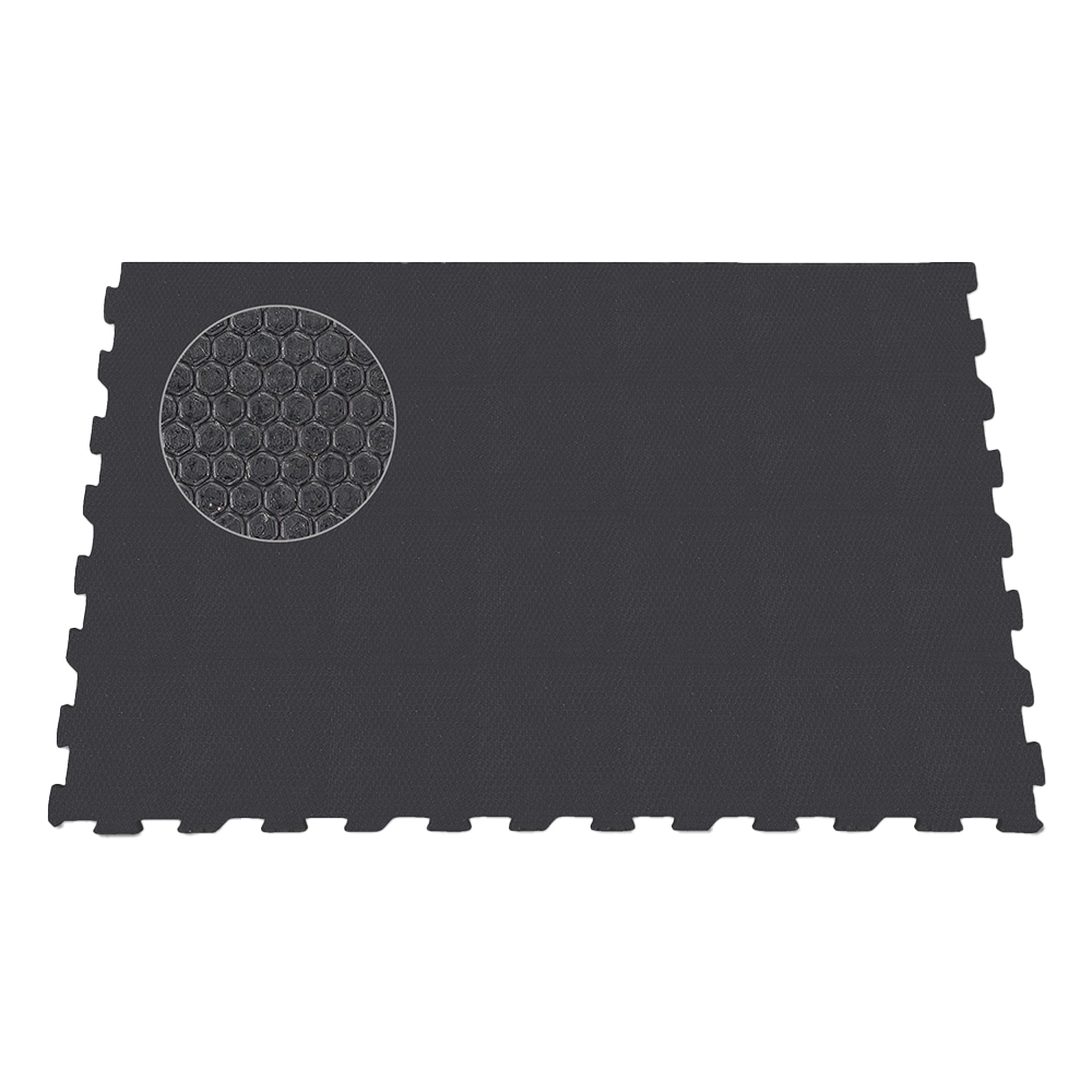 Sundance Horse Stall Mat Kit 14x14 Ft x 3/4 In Black Interlocking 6.6 Ft border tiles