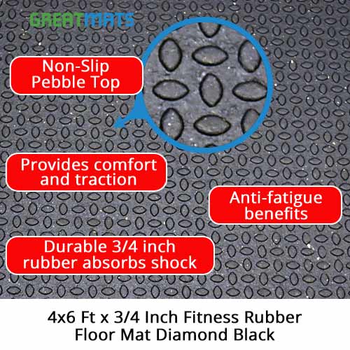 4 foot by 6 foot rubber mats