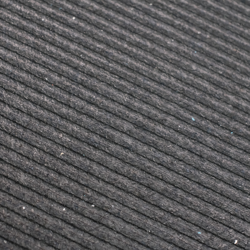 close up of bottom view of rubber horse stall mats with ribbed bottom