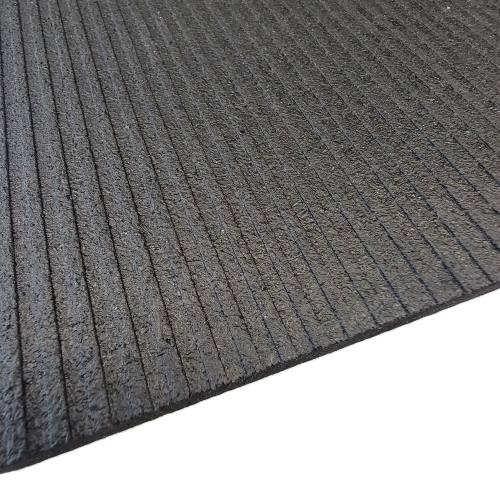 Heavy-Duty Ribbed Indoor Outdoor Carpet Charcoal Black 6 ft. x 10 ft.