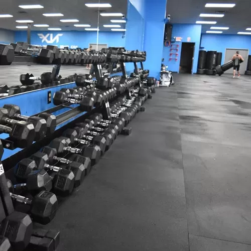 noise reducing rubber commercial gym flooring