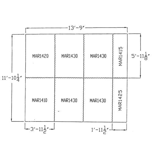 Equine Horse Stall Mats 12x14 Ft Kit diagram