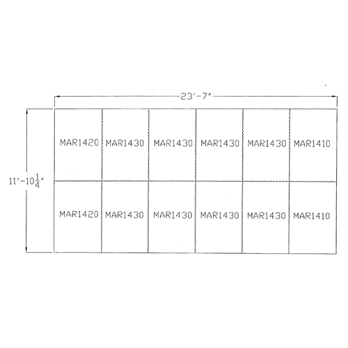 Horse Stall Mats 12x24 Ft Kit Diagram