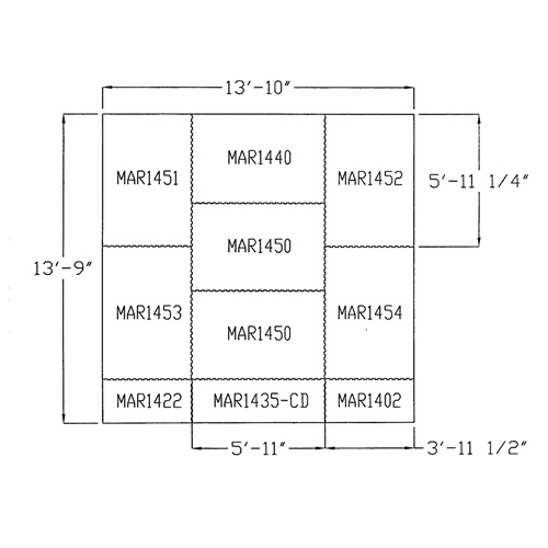 Horse Stall Mats 14x14 Ft Kit Diagram