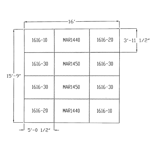 Horse Stall Mats 16x16 Ft Kit diagram