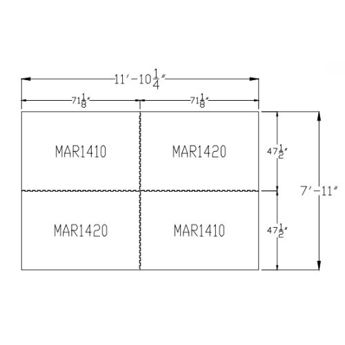 Horse Stall Mats 8x12 Ft Kit diagram