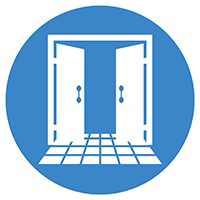 Modular entrance tiles are available in square tiles for door and entryways.
