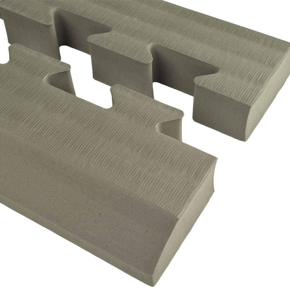 Border Ramp Pair for Indoor Playground Foam Tiles 1.5 inch x 1 Meter side by side showing interlocks