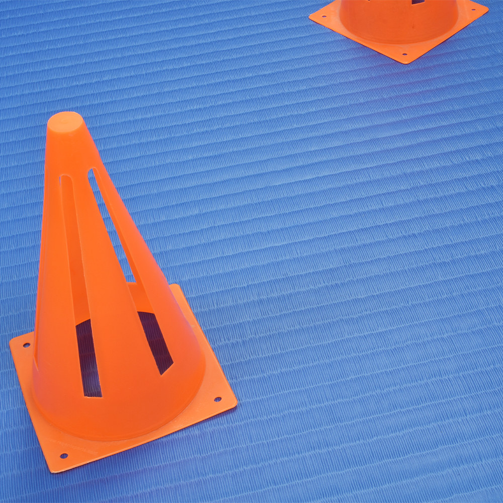 Indoor Foam playground mats 1-5/8 Inch Indoor Playground blue with orange cones