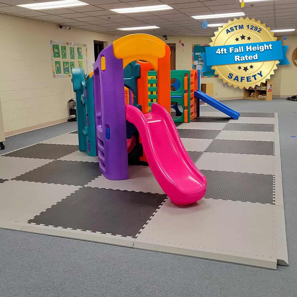 indoor playground early childhood center with thick safety foam mats