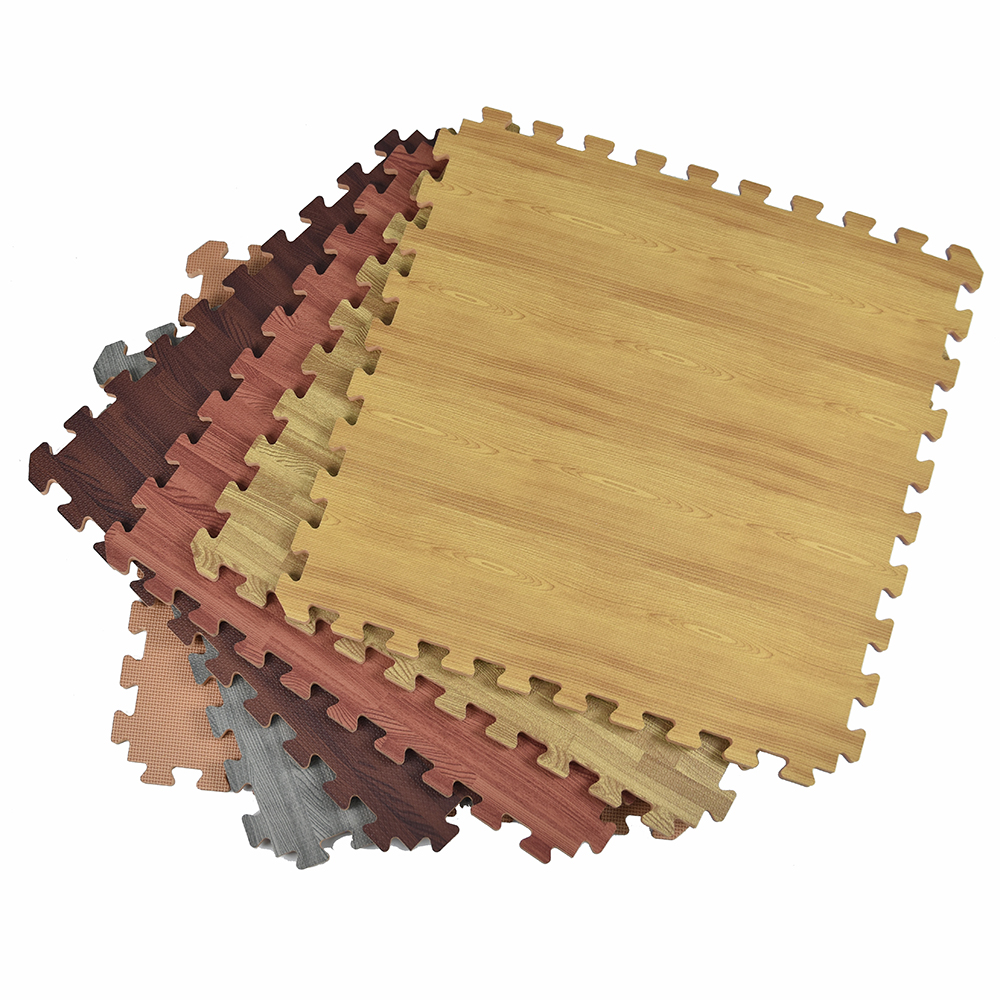 reversible foam tiles wood grain pattern