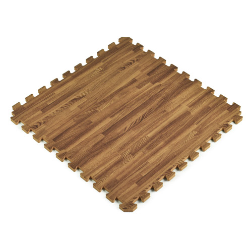 Reversible wood grain foam tiles less expensive
