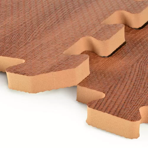 Wood Grain Reversible Foam Floor interlock close.