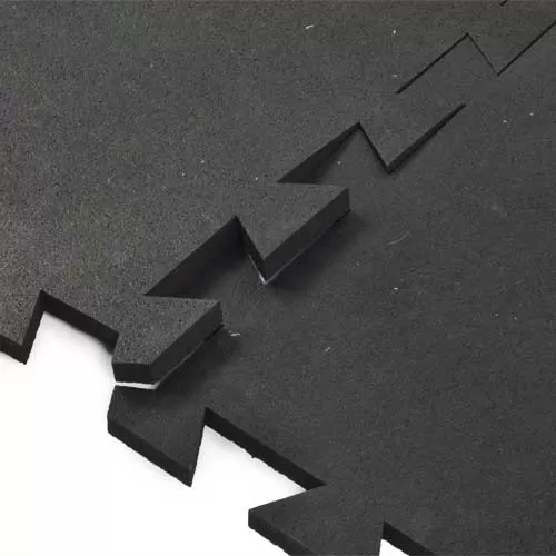 Interlocking Rubber Tile Gmats 3x3 Ft x 1/2 Inch Black interlock.