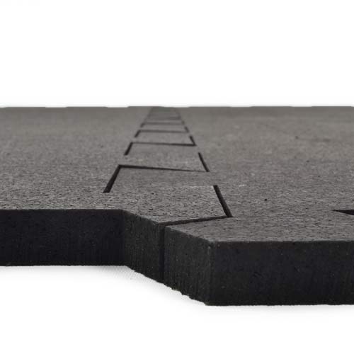 Geneva Rubber Tile 1/2 Inch Black side.