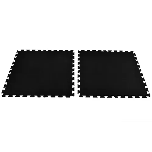 Interlocking Rubber Tile Gmats 3x3 Ft x 1/2 Inch Black 2 full tiles.