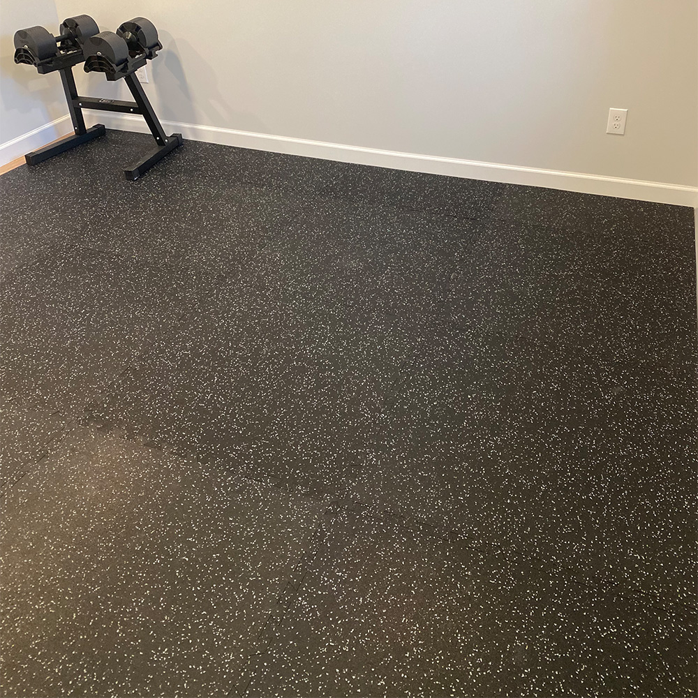 Geneva Rubber Tile 1/2 Inch light gray home gym 