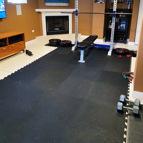 Nonvulcanized rubber home gym floor tiles