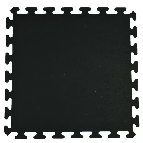 Interlocking Rubber Tile 2x2 Ft x 3/8 Inch Black full tile.
