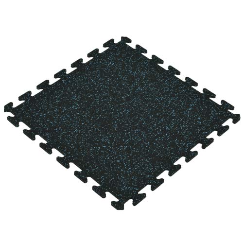 Rubber Tile Interlocking Sport West 10% Blue 3/8 Inch x 2x2 Ft. full tile angle