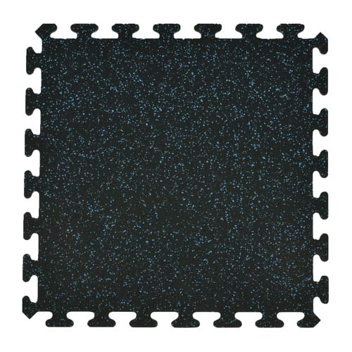 Rubber Tile Interlocking Sport West 10% Blue 3/8 Inch x 2x2 Ft. full tile