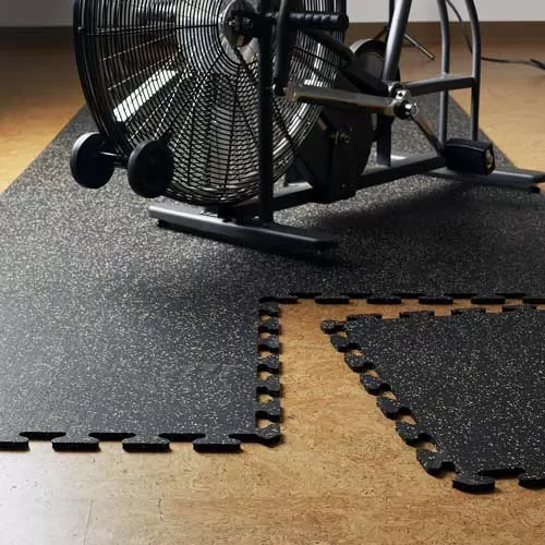 Interlocking Rubber Floor Tiles Gmats Light Gray 3/8 in x 2x2 ft