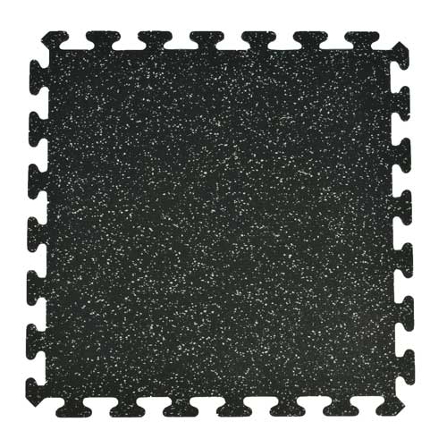 Rubber Tile 2x2 Ft x 3/8 Interlocking Sport 10% Light Gray full tile.