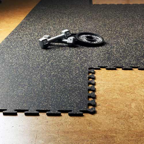 Interlocking Rubber Floor Tiles Gmats 2x2 Ft x 3/8 Inch Light Gray weights