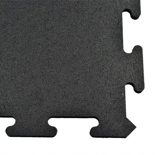 Interlocking Rubber Tile Black 8 mm x 2x2 Ft. corner close up