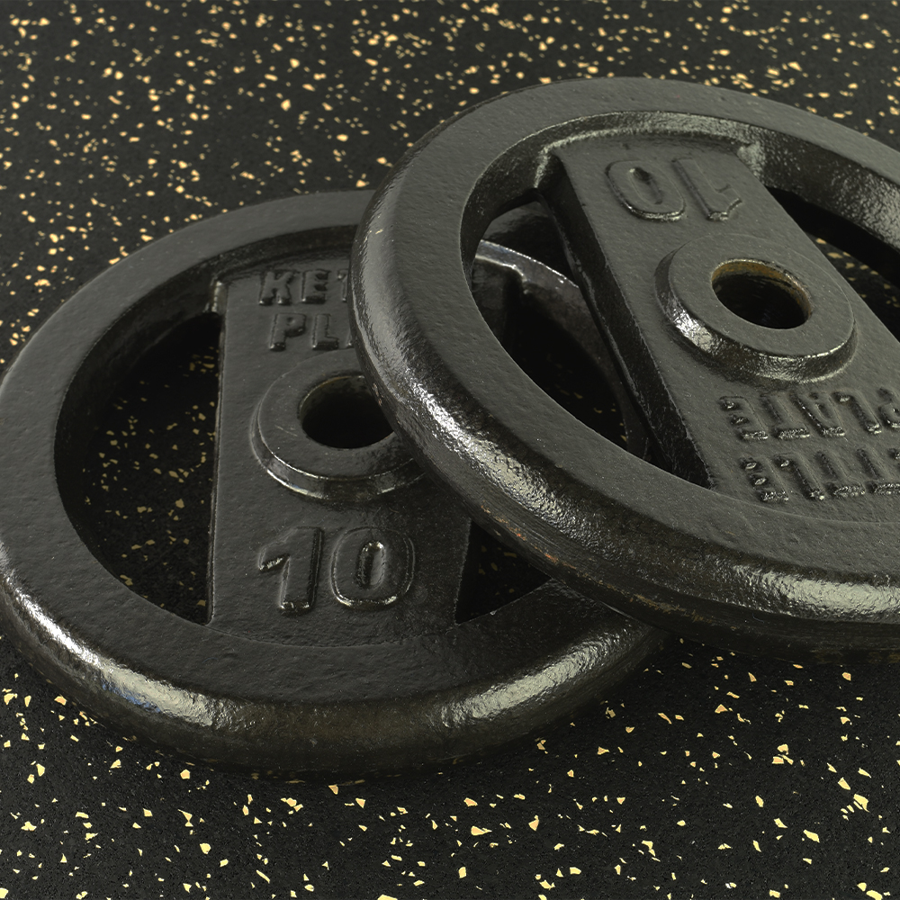 Weights on Rubber Tile Interlocking Sport 10% Tan 3/8 Inch x 2x2 Ft.
