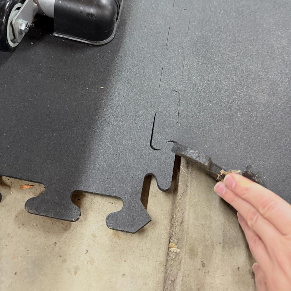 rubber tiles over concrete