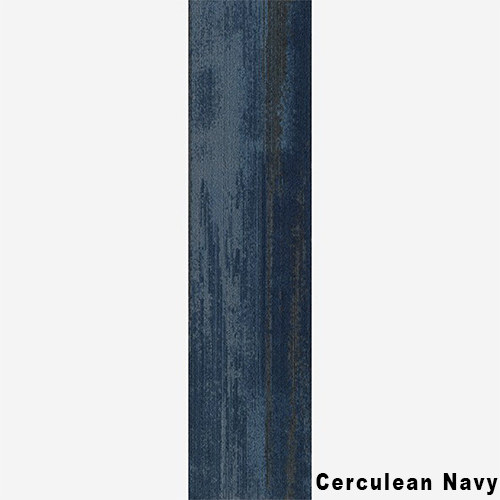 Ingrained Commercial Carpet Plank Colors .28 Inch x 25 cm x 1 Meter Per Plank Cerulean Navy Full